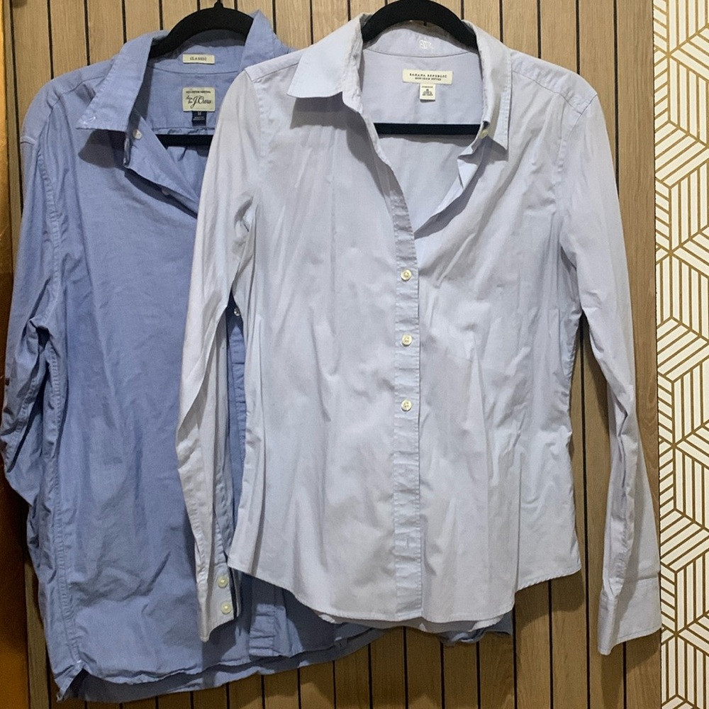 Set of 2 blue button down shirts